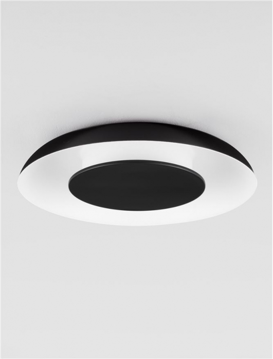 Plafoniera Nova Luce EPOS 9345703 Triac Dimmable Sandy Black & White Metal & Polycarbonate LED 24W 1482lm 2700K+4000K IP20 [3]
