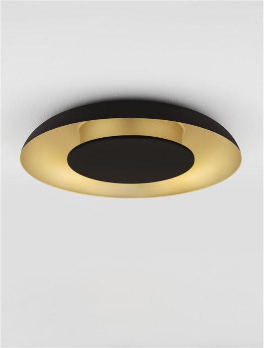 Plafoniera Nova Luce EPOS 9345706 Triac Dimmable Sandy Black & Brushed Gold Aluminium, Metal & Polycarbonate LED 24W 1482lm 2700K+4000K IP20 [2]