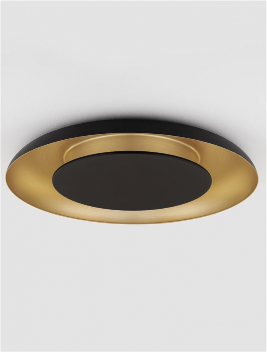 Plafoniera Nova Luce EPOS 9345707 Triac Dimmable Sandy Black & Brushed Gold Aluminium, Metal & Polycarbonate LED 38W 2200lm 2700K+4000K IP20 [3]