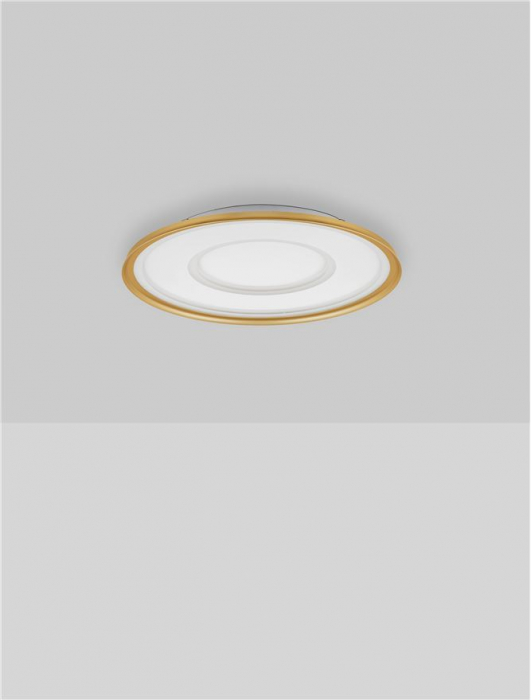 Plafoniera Nova Luce FIGIN 9248178 Dimmable by Remote Control CCT Sandy Gold Steel, Aluminium & Acrylic LED 49W 2771lm 2700K-5000K IP20 [3]