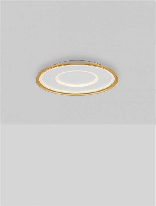 Plafoniera Nova Luce FIGIN 9248178 Dimmable by Remote Control CCT Sandy Gold Steel, Aluminium & Acrylic LED 49W 2771lm 2700K-5000K IP20 [4]