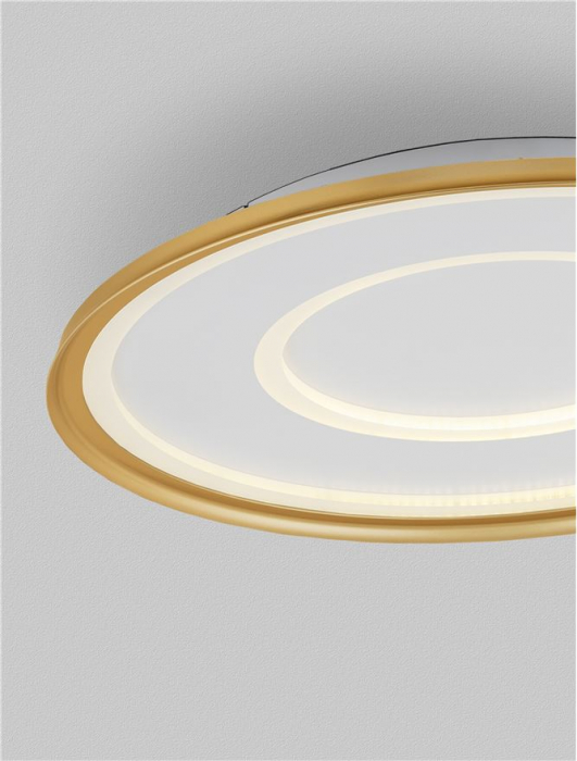 Plafoniera Nova Luce FIGIN 9248178 Dimmable by Remote Control CCT Sandy Gold Steel, Aluminium & Acrylic LED 49W 2771lm 2700K-5000K IP20 [5]