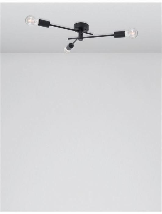 Plafoniera Nova Luce GRANSO E27 3X12W   Sandy Black Metal  IP20 [3]