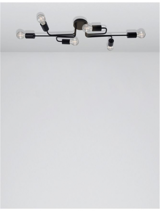 Plafoniera Nova Luce GRANSO E27 6X12W   Sandy Black Metal  IP20 [2]