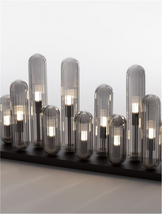 Plafoniera Nova Luce GUSTAVE G9 12x5W   Light Smoky Grey Glass& Matt Black Metal IP20 [3]
