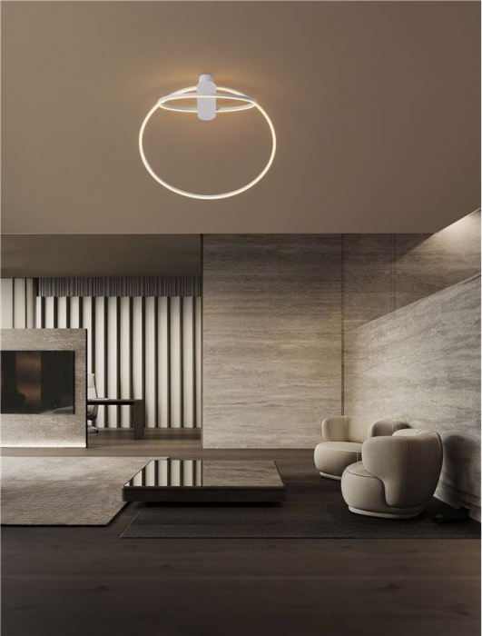 Plafoniera Nova Luce KIKLOS 9248170 Triac Dimmable Sandy White Steel, Aluminium & Silicone LED 42W 2170lm 3000K IP20 [2]