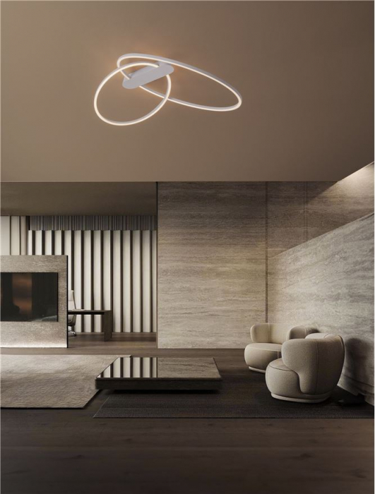 Plafoniera Nova Luce KIKLOS 9248170 Triac Dimmable Sandy White Steel, Aluminium & Silicone LED 42W 2170lm 3000K IP20 [6]
