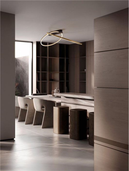 Plafoniera Nova Luce KIKLOS 9248172 Triac Dimmable Brass Gold Steel, Aluminium & Silicone LED 42W 2094lm 3000K IP20 [2]