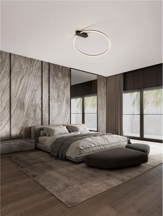 Plafoniera Nova Luce KIKLOS 9248174 Triac Dimmable Sandy Black Steel, Aluminium & Silicone LED 30W 1250lm 3000K IP20 [2]