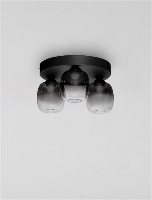 Plafoniera Nova Luce KITA 9236209 Triac Dimmable Sandy Black Steel & Smoke Glass LED 16W 1469lm 3000K IP20 [3]