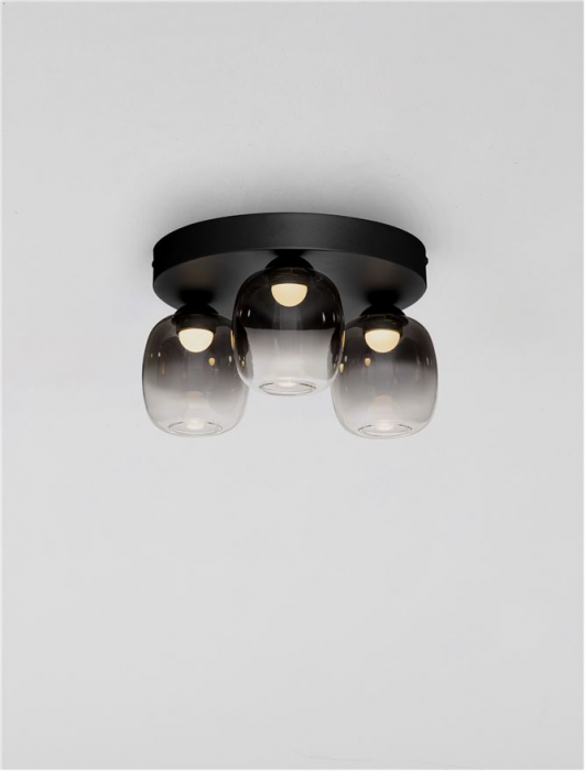 Plafoniera Nova Luce KITA 9236209 Triac Dimmable Sandy Black Steel & Smoke Glass LED 16W 1469lm 3000K IP20 [4]