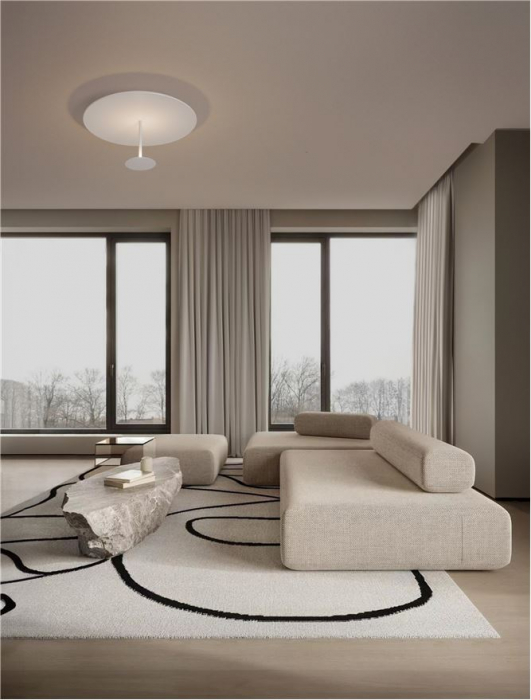 Plafoniera Nova Luce NIMA 9248181 Triac Dimmable Sandy White Steel, Aluminium & Acrylic LED 30W 1832lm 3000K IP20 [2]