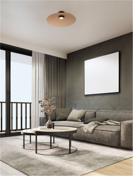 Plafoniera Nova Luce POLIFEMO 9620143 Brown Glass & Sandy Black Metal LED 17W 853lm 3000K IP20 [2]