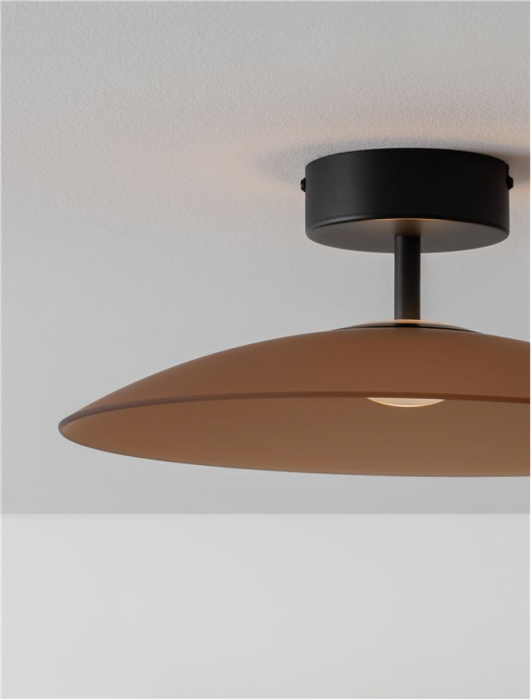 Plafoniera Nova Luce POLIFEMO 9620147 Brown Glass & Sandy Black Metal LED 12W 430lm 3000K IP20 [5]