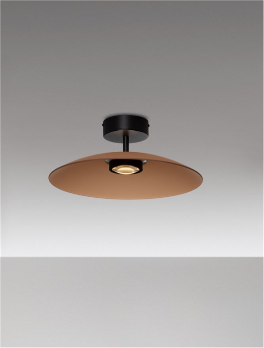 Plafoniera Nova Luce POLIFEMO 9620147 Brown Glass & Sandy Black Metal LED 12W 430lm 3000K IP20 [4]