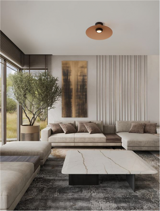 Plafoniera Nova Luce POLIFEMO 9620147 Brown Glass & Sandy Black Metal LED 12W 430lm 3000K IP20 [2]