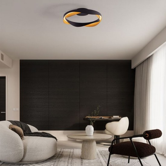 Plafoniera Nova Luce Radon, negru/auriu, LED, 40W, 1244 lumeni, alb cald 3000K, D.45 cm, 9186950 [2]