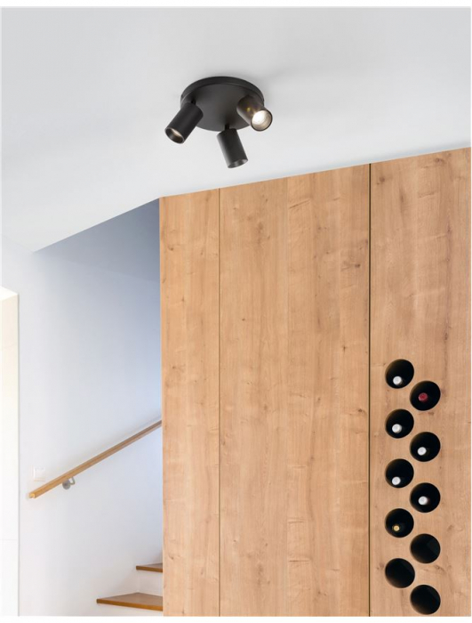 Plafoniera Nova Luce TOD GU10 3X10W   Sandy Black Aluminium  IP20 [9]
