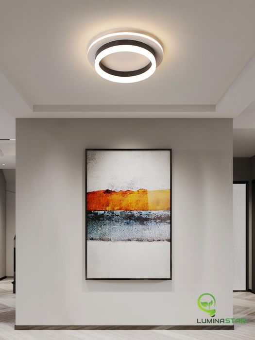 Plafoniera OEM LED integrat 30W 1500lm CCT (3000K+4000K+6500K) Metal+Acril Black  240x240x80mm [3]