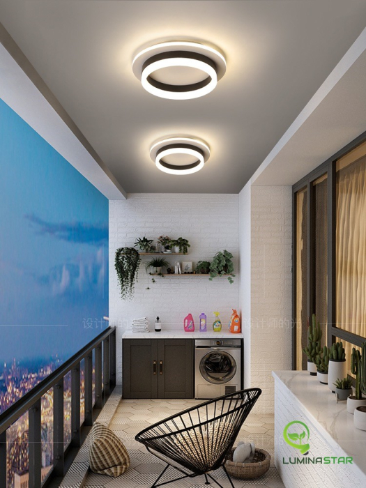 Plafoniera OEM LED integrat 30W 1500lm CCT (3000K+4000K+6500K) Metal+Acril Black  240x240x80mm [4]