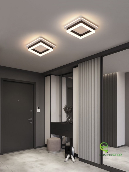Plafoniera OEM LED integrat 41W 2000lm CCT (3000K+4000K+6500K) Metal+Acril Black  240x240x80mm [3]