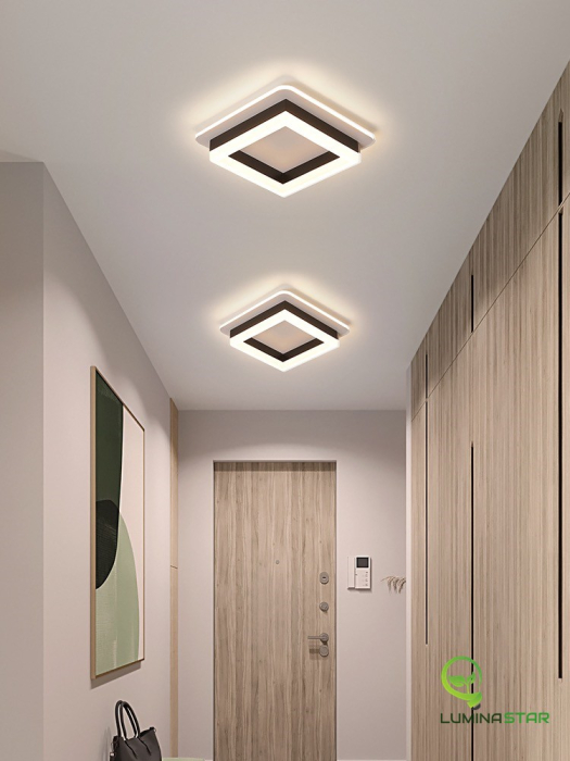 Plafoniera OEM LED integrat 41W 2000lm CCT (3000K+4000K+6500K) Metal+Acril Black  240x240x80mm [4]