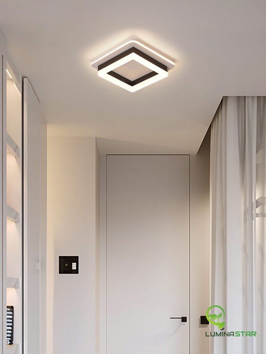 Plafoniera OEM LED integrat 41W 2000lm CCT (3000K+4000K+6500K) Metal+Acril Black  240x240x80mm [5]