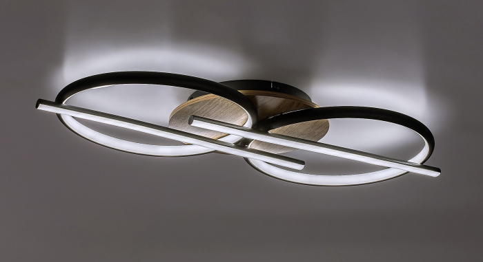 Plafoniera Rabalux Arash LED 40W 2200lm 3000, 4000, 6500 metal/ lemn black stil modern 230V, 50Hz IP20 71403 [5]