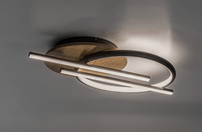 Plafoniera Rabalux Arash LED 40W 2200lm 3000K, 4000K, 6500K metal/ lemn black stil modern, IP20 71404 [4]