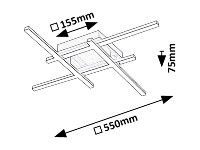 Plafoniera Rabalux Demir LED 24W 1880lm 4000K metal plastic negru/ auriu alb IP20 [7]