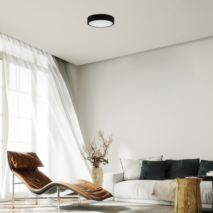 Plafoniera  Rabalux Lauri LED 22W 2100lm 3000, 4000, 6000 plastic black stil minimal 230V, 50Hz IP20 71246 [5]