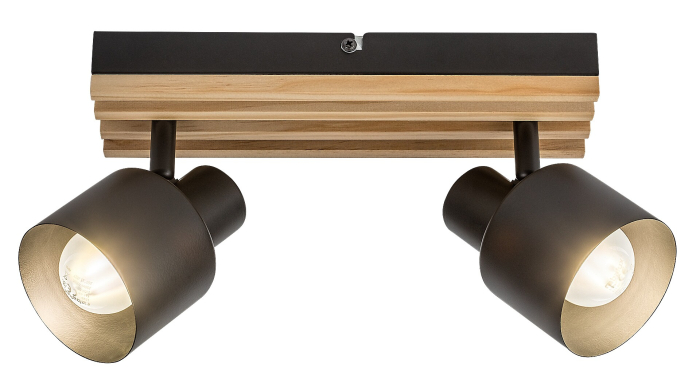 Plafoniera Rabalux Noxelle E14 E14 2X MAX 10W metal/ lemn mat black wood stil scandinav, IP20 73421 [3]