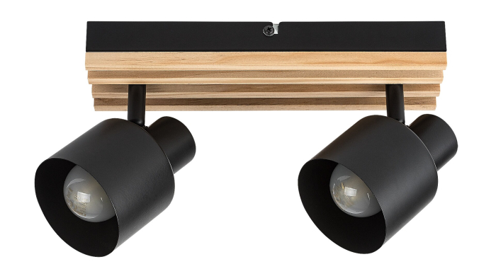 Plafoniera Rabalux Noxelle E14 E14 2X MAX 10W metal/ lemn mat black wood stil scandinav, IP20 73421 [2]