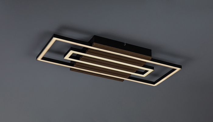 Plafoniera Rabalux Noxelle LED 28W 1580lm 3000K, 4500, 6000 metal/ lemn mat black wood stil scandinav, IP20 71456 [4]