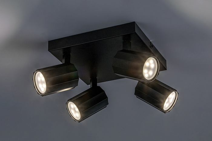 Plafoniera Rabalux Rogelio GU10 4X MAX 5W  metal aluminiu negru mat IP20 [4]