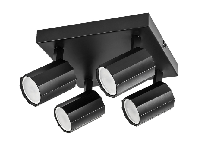 Plafoniera Rabalux Rogelio GU10 4X MAX 5W  metal aluminiu negru mat IP20 [2]