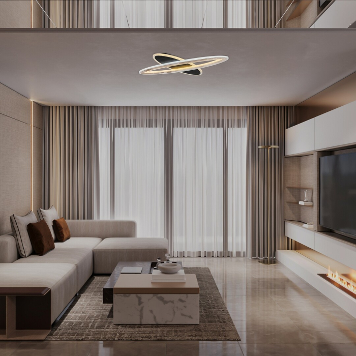 Plafoniera Rabalux Taneli2 LED 70W 6250lm 3000,4000,6000K metal acril negru/ auriu alb IP20 [13]