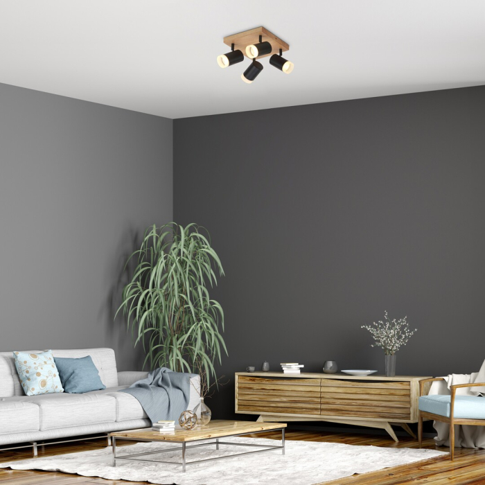 Plafoniera Rabalux Toras GU10 GU10 4X MAX 5W lemn wood stil scandinav, IP20 73124 [7]