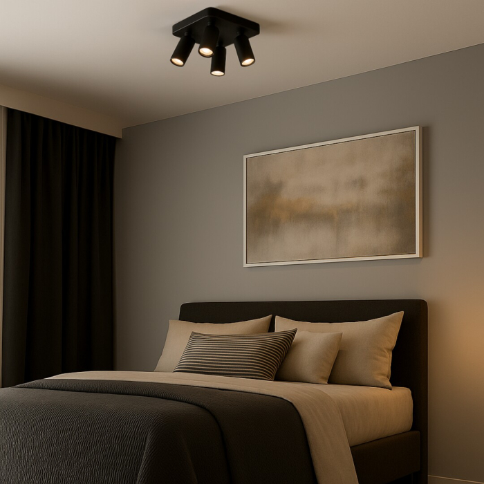 Plafoniera Rabalux Yorli GU10 4x MAX 7W  aluminiu plastic negru IP20 [3]