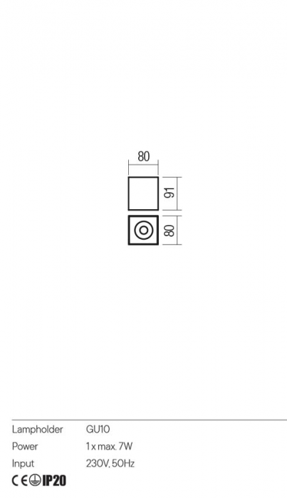 Plafoniera REDO CORINTH 01-3431 GU10 1x7W    Aluminiu Extrudat Alb Mat IP20 [2]