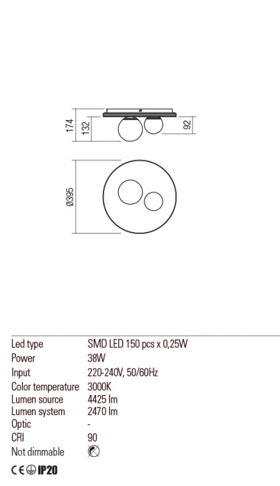 Plafoniera Redo CORUM 01-2656 Alb mat LED 38W 2470lm 3000K IP20 [2]