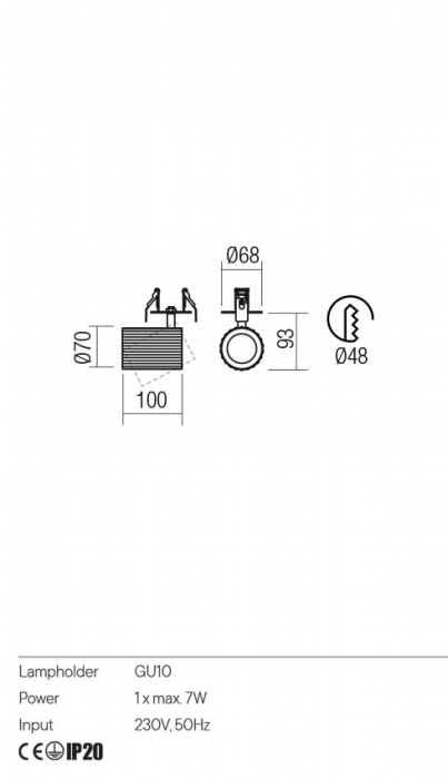 Plafoniera Redo DELPHI 01-3400 Negru Mat GU10 1x7W   IP20 [2]