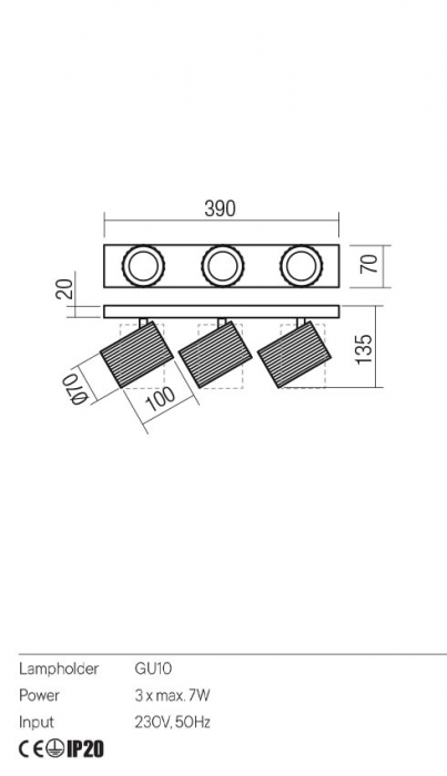 Plafoniera Redo DELPHI 01-3406 Negru Mat GU10 3x7W   IP20 [2]