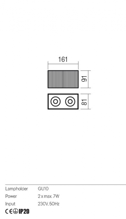 Plafoniera Redo DELPHI 01-3412 Negru Mat GU10 2x7W   IP20 [2]