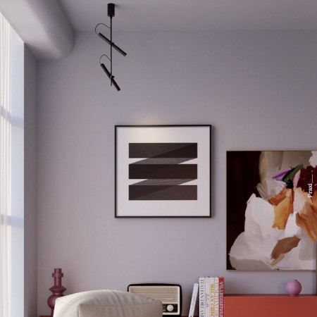 Plafoniera Redo Praxi, negru mat, LED, 15W, 769 lumeni, alb cald 3000K, H.51 cm, 01-3712 [2]