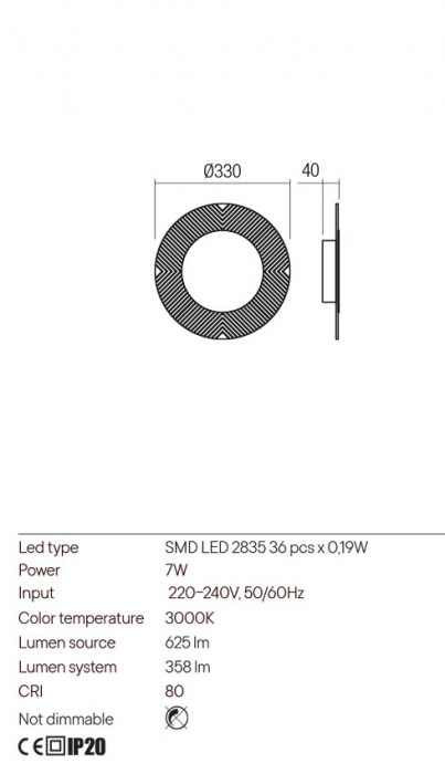 Plafoniera REDO TATOO 01-2686 LED 7W 3000K 358lm Nedimabil Metal Alb Mat IP20 [2]
