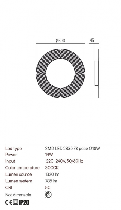 Plafoniera REDO TATOO 01-2689 LED 14W 3000K 785lm Nedimabil Metal Negru Mat IP20 [2]