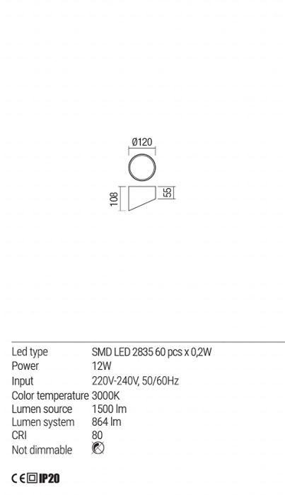 Plafoniera REDO Uto 01-1628 LED 12W 3000K 864lm Ø120 IP20 Nedimabila Black [3]
