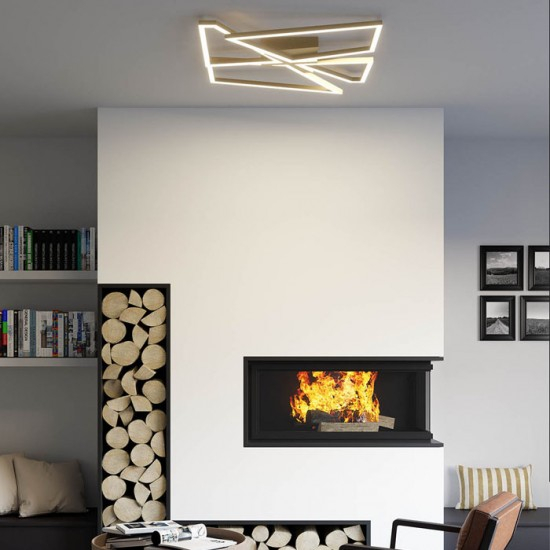 Plafoniera Smarter Slash, auriu mat, LED CCT, 80W, 4496 lumeni, 3000K/4000K/6000K, L.90 cm, 01-3544 [2]