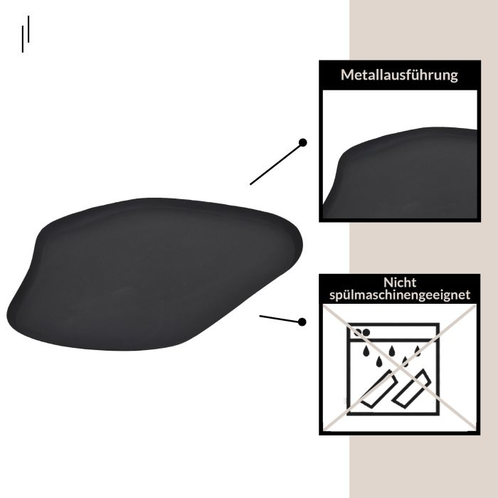Platou EGLO FORLEYET 427051 Otel Black handmade 440x340x15 mm  [3]